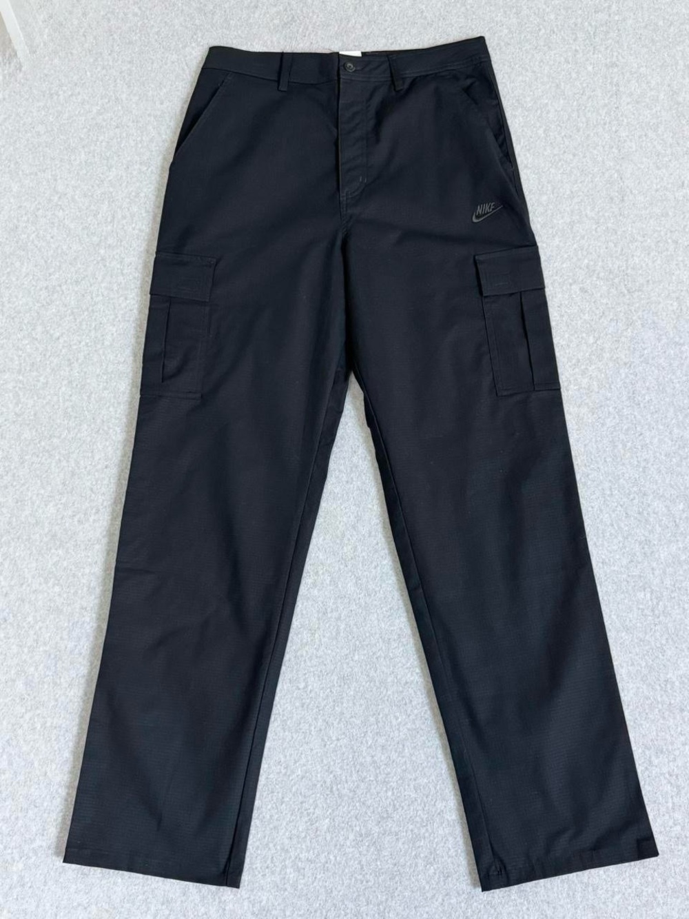 Nike Mens Cargo Pants Size 34x32 Black Straight Leg Ripstop Skater Casual NWT